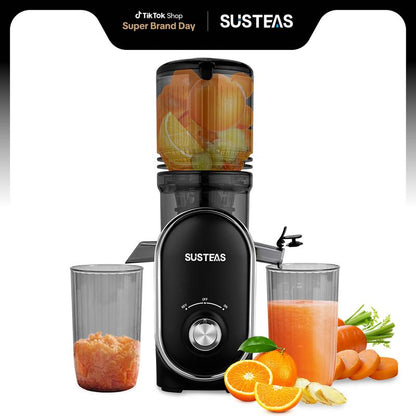 Cold Press Juicer, 5.3 Inch Large Feed Opening, Slow Masticator Chute, For Whole Vegetables and Fruits, High Yield, Easy to Clean Springtok Steel